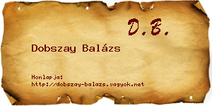 Dobszay Balázs névjegykártya
