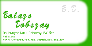balazs dobszay business card